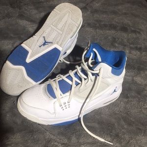 White and blue Jordan Flight 23 Shoes